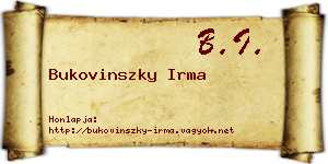 Bukovinszky Irma névjegykártya